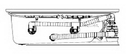 Jacuzzi H255000; Nova 5 (R); 1996 Builder Series Whirlpool bath RH right hand 4 flanged b1 4 HTC / 1 BMH jets .75 hp technical part breakdown owner manuals Specifications Catalog   F621000