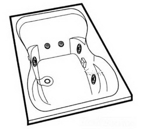 Jacuzzi H522000; Mito 6 (R); 1996 Builder Series Whirlpool (LH) left hand 4 HTC / 2 BMH jets .75 hp / 1.5 hp pump motor 10.0 amp 115 volt 15 amp technical part breakdown owner manuals Specifications Catalog   K243000; BE20; H523; DZ95