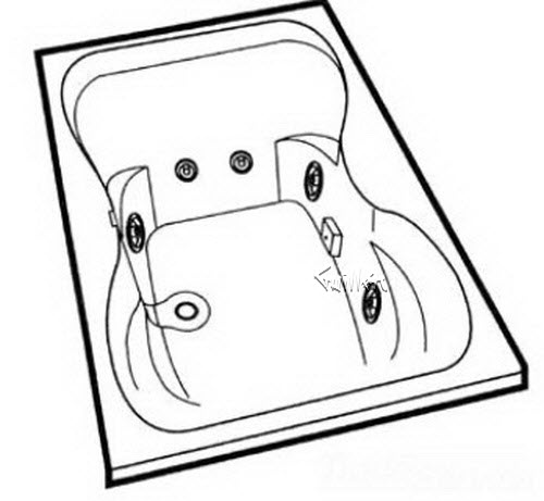 Jacuzzi H523000; Mito 6 (R);1996 Builder Series Whirlpool (RH) right hand 4 HTC / 2 BMH jets .75 hp / 1.5 hp pump motor 10.0 amp 115 volt 15 amp technical part breakdown owner manuals Specifications Catalog   K243000