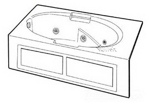 Jacuzzi H535000; Alena 6 (R); 1996 Builder Series Whirlpool skirt RH right hand 4 HTC / 2 BMH jets .75 hp / 1.5 hp pump motor 10.0 amp 115 volt 15 amp technical part breakdown owner manuals Specifications Catalog   K398000