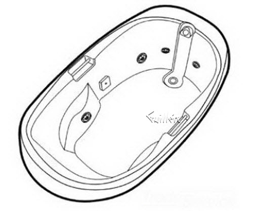 Jacuzzi H546000; Milano (R); 1997 Builder Series Whirlpool (LH) left hand 4 HTC / 2 BMH jets .75 hp / 1.5 hp pump motor 10.0 amp 115 volt 15 amp technical part breakdown owner manuals Specifications Catalog   K446000