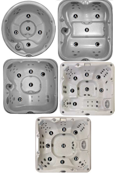 Jacuzzi J-200 Series ;; 2007 Spa technical part breakdown owner manuals specifications catalog Spa Models for J-210; J-220; J-230; J-270; J-280