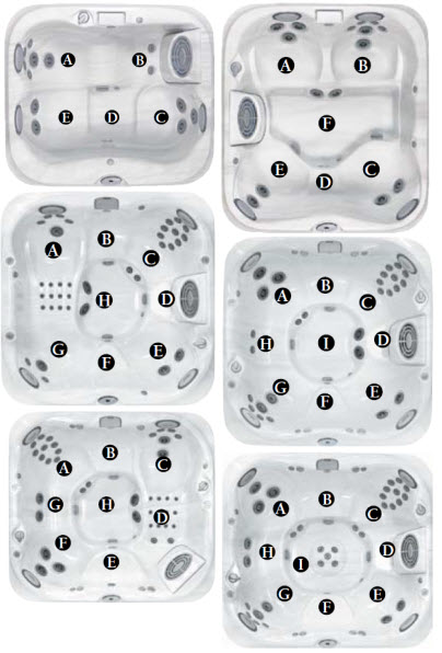 Jacuzzi J-300 Series ;; 2007 Spa technical part breakdown owner manuals specifications catalog Spa Models for J-315; J-325; J-335; J-345; J-355; J-365