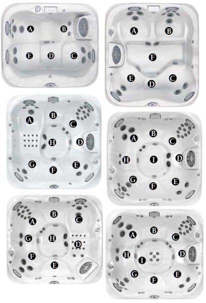 Jacuzzi J-300 Series ;; 2008 Spa technical part breakdown owner manuals specifications catalog Spa Models for J-315; J-325; J-335; J-345; J-355; J-365; J-375