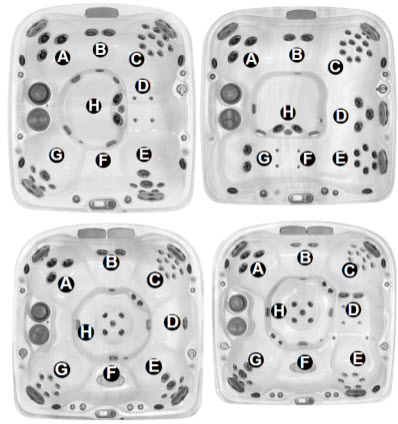 Jacuzzi J-400 Series ;; 2011 Spa technical part breakdown owner manuals specifications catalog Spa Models for J-460; J-465; J-470; J-480