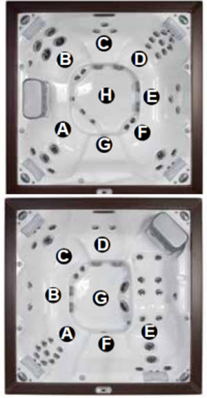 Jacuzzi J-LX / J-LXL Series ;; 2014 Spa technical part breakdown owner manuals specifications catalog Spa Models for J-LX; J-LXL