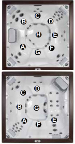 Jacuzzi J-LX / J-LXL Series ;; 2014 Spa technical part breakdown owner manuals specifications catalog Spa Models for J-LX; J-LXL