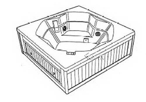 Jacuzzi J200000; Z100; 1997 Echo (R) Series Whirlpool Spa 4 AMH jets 2.0 hp / 2 Speed pump motor 115 volt 20 amp / 230 volt 50 filter 25 sq heater 1.25 kw 5.50 technical part breakdown owner manuals Specifications Catalog   J866000A; 300