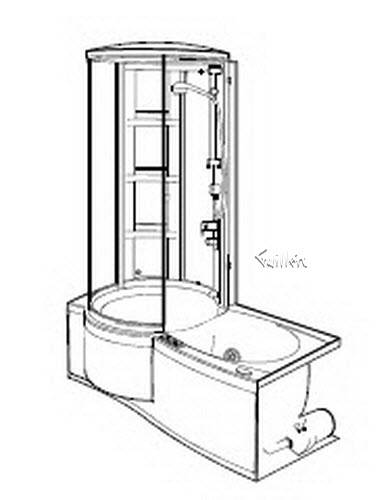 Jacuzzi J610000; J-Steam (R); 1998 J-Steam (R); Series shower LH left hand b2 120 volt heater 2kw technical part breakdown owner manuals Specifications Catalog   M061000B