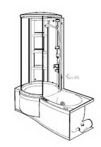 Jacuzzi J644000; J-Shower (R); 1998 J-Shower (R) Series RH right hand b2 120 volt heater 2kw technical part breakdown owner manuals Specifications Catalog   M061000B