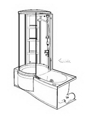 Jacuzzi J646000; J-Shower (R); 1998 J-Shower (R) Series RH right hand b2 120 volt heater 2kw technical part breakdown owner manuals Specifications Catalog   M061000B