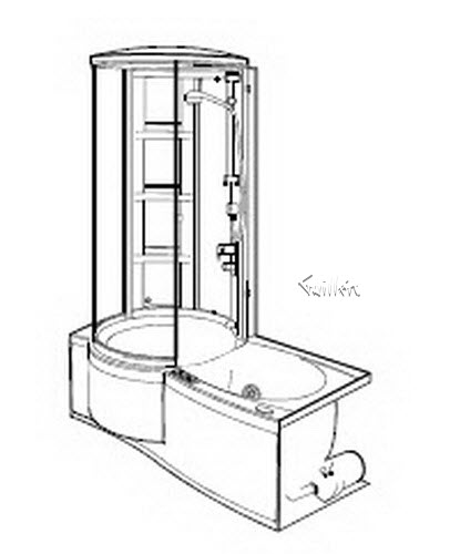 Jacuzzi J658000; J-Shower (R); 1998 J-Shower (R) Series corner tower RH right hand 120 volt heater 2kw technical part breakdown owner manuals Specifications Catalog   M061000B
