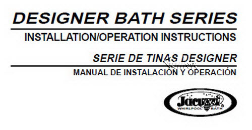Jacuzzi K339000; Designer; 2000 part Catalog Whirlpool collection installation / operation instructions technical part breakdown owner manuals Specifications Catalog   K339000H