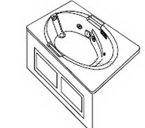 Jacuzzi K615000; Majora 6 (R); 1997 Builder Series Whirlpool with skirt LH left hand 4 HTC / 2 BMH jets .75 hp / 1.5 hp pump motor 10.0 amp 115 volt 15 amp technical part breakdown owner manuals Specifications Catalog   J007000A