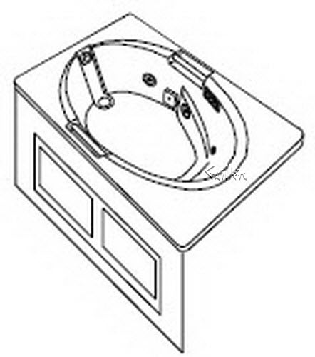 Jacuzzi K640000; Majora 6 (R); 1997 Builder Series Whirlpool (non-jet) with skirt RH right hand 4 HTC / 2 BMH jets .75 hp / 1.5 hp pump motor 10.0 amp 115 volt 15 amp technical part breakdown owner manuals Specifications Catalog   J007000A