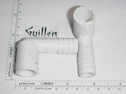 Jacuzzi M845000; Jespa; 16 mm barb x spig pvc 90 degree elbow for J-Sha (Italy); Unfinish; Discontinued Product