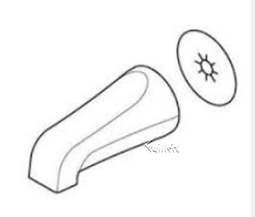 Jacuzzi M964827;; Fill tub spout wall without diverter; in Chrome