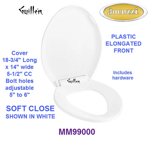 Jacuzzi MM99000; EL Soft; Plastic toilet seat elongated front soft close; in White