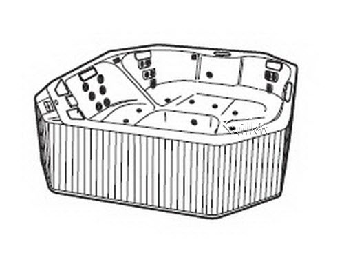 Jacuzzi N750000; Santina Plus (R); 1999 Spa Series Whirlpool Spa 4 HTC / 21 BMH jets 4.0 hp / 2.0 hp pump motor 230 volt 50 amp (4 wire) filter 50 sq blower 1.0 HP / 120V heater 5.5 kw technical part breakdown owner manuals Specifications Catalog   P599000