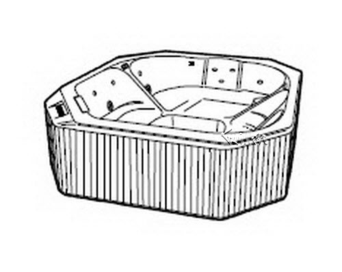Jacuzzi N825000; Laser Select (R); 1999 Spa Series Whirlpool Spa 5 HTC / 16 BMH jets 3.0 hp / 2.0 hp pump motor 230 volt 50 amp (4 wire) filter 25 sq heater 5.5 kw technical part breakdown owner manuals Specifications Catalog   R355000