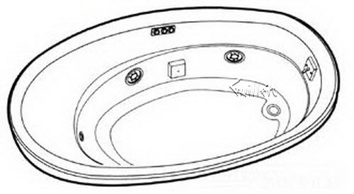 Jacuzzi N850000; Riva (R) 5; 1999 Builder Series Whirlpool traditional RH right hand 4 HTC / 1 BMH jets .75 hp / 1.5 hp pump motor 10.0 amp 115 volt 15 amp technical part breakdown owner manuals Specifications Catalog   P741000