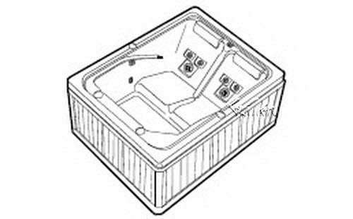 Jacuzzi N925000; J-Sport / Vectra Select (R); 1999 Spa Series Whirlpool Spa 10 BMH / 2 HTC jets 3.0 hp / 2 speed pump motor 115 volt 20 amp filter 25 sq heater 1.0 kw technical part breakdown owner manuals Specifications Catalog   P414000