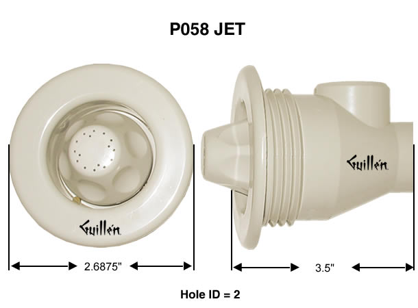 Jacuzzi P058951;; Jet body spray assembly 16 hole welded; in Shell; Discontinued Product