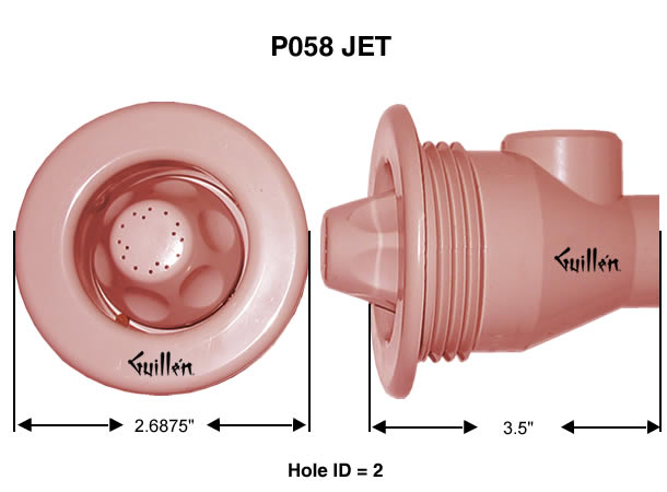 Jacuzzi P058952;; Jet body spray assembly; in Raspberry 16 hole welded; Discontinued Product