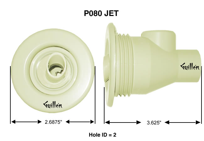 Jacuzzi P080914; Power Pulse; spinning jet assembly less holding nut; in Almond; Discontinued Product - Use Jacuzzi HC32914