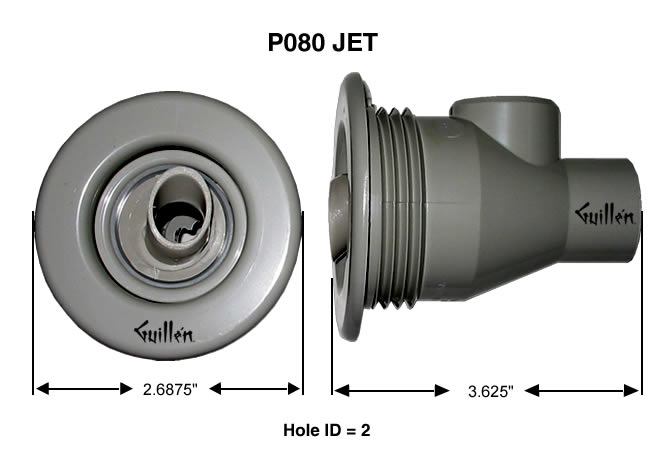 Jacuzzi P080917; Power Pulse; spinning jet assembly less holding nut; in Black