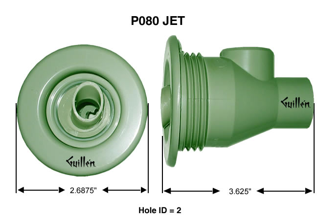 Jacuzzi P080978; Power Pulse; spinning jet assembly less holding nut; in Forest Green; Discontinued Product
