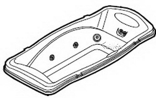 Jacuzzi P180000; Torretta 42 (R); 1999 Designer Series Whirlpool bath b2 2 HTA / 2 HTC / 4 BMH / 2 Spinning jets 16.0 amp 115 volt technical part breakdown owner manuals Specifications Catalog   P826000