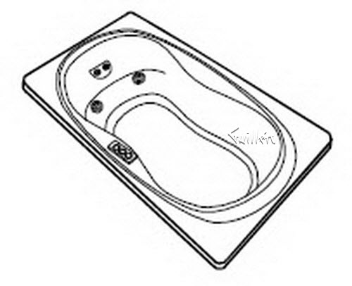 Jacuzzi P409000; Cayman (R); 1999 Eljer Series Whirlpool bath (eljer) b2 4 HTE / 2 BMH jets 10.0 amp 115 volt technical part breakdown owner manuals Specifications Catalog   P906000