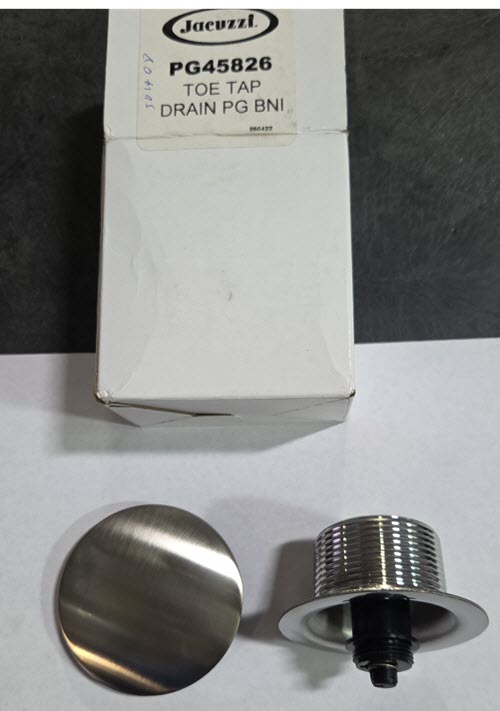 Jacuzzi PG45826; ; toe tap drain pg35 for model MF35826; in Brushed Nickel