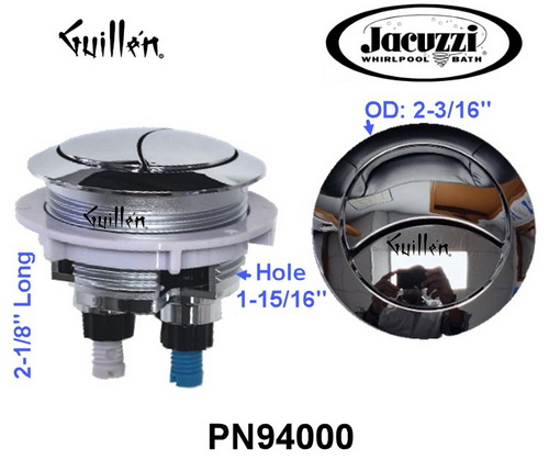 Jacuzzi PN94000;; Toilet flush button top mount dual flush PR060420; in Chrome