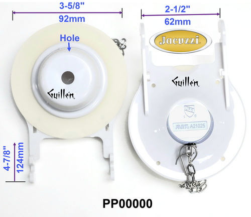 Jacuzzi PP00000;;__ 4-7/8in x 3-5/8in; Flapper with chain and seal; in Unfinish