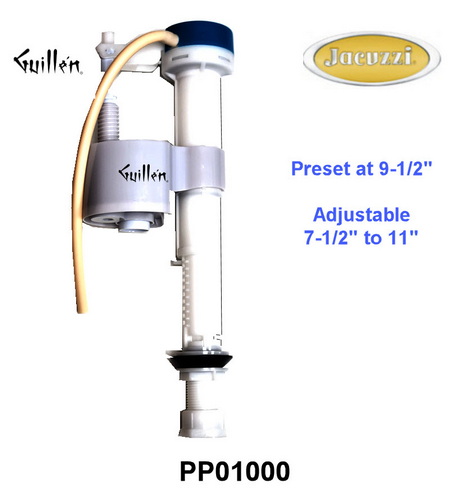 Jacuzzi PP01000;__ 9-1/2in; Toilet fill valve adjustable; in Unfinish