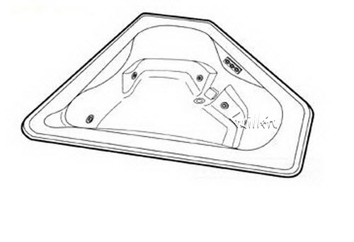 Jacuzzi R230000; Stelano (R); 2000 Builder Series Whirlpool bath RH right hand b1 4 HTC / 2 BMH jets 10.0 amp 115 volt technical part breakdown owner manuals Specifications Catalog   R757000
