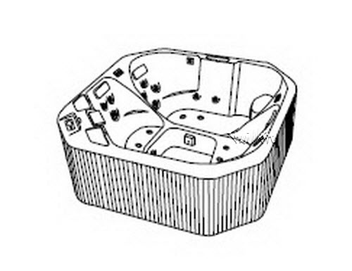 Jacuzzi R270000; Laser Plus (R); 2000 Spa Series Whirlpool Spa whirlpool spa s3 5 HTC / 18 BMH / 10 air injectors jets 8.5 amp / 6 amp 230 volt filter 50 sq blower 1.0 hp heater 5.5 kw technical part breakdown owner manuals Specifications Catalog   R945000