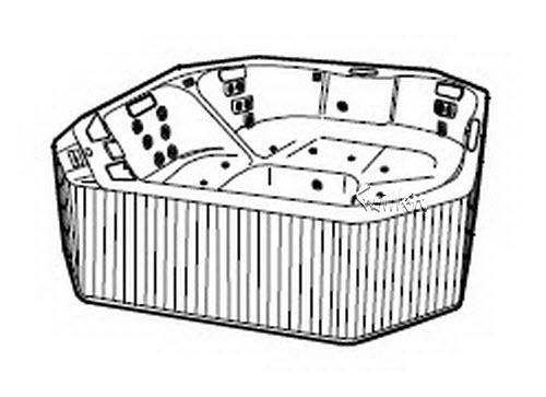 Jacuzzi R290000; Santina (R); 2000 Spa Series Whirlpool Spa whirlpool spa s3 4 HTC / 21 BMH / 10 air injectors jets 6 amp / 6.5 amp 230 volt filter 50 sq blower 1.0 hp heater 5.5 kw technical part breakdown owner manuals Specifications Catalog   S027000
