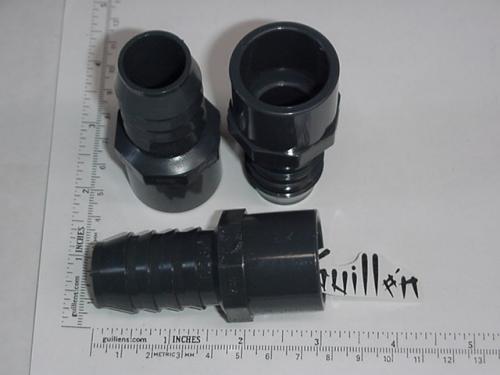 Jacuzzi R397000;; 1"spigot x 1"barb pvc coupling; Unfinish