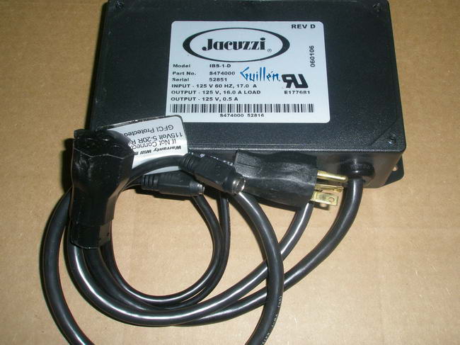 Jacuzzi S474000; Designer II; Control box electronic 120 volt 60 hz 17 amp bath requires J222000; Unfinish   M464000   technical parts breakdown owner manuals Specifications Catalog