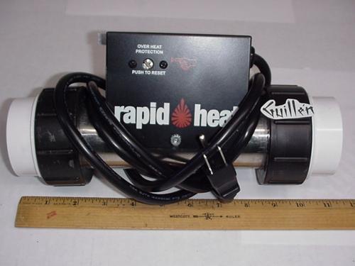 Jacuzzi S750000; Rapid Heat; 2" suction piping inline heater 7" long 1.5 kw 120 vac with cord. Without 2" tailpiece or gaskets; Unfinish   S749000; H155000; G130000; DQ75000; X8YBJ00-0000BU3; G903000