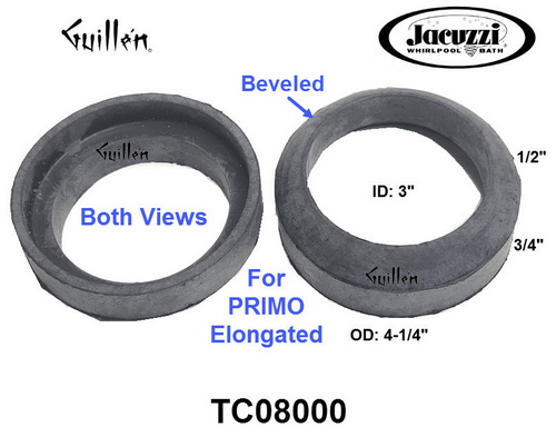 Jacuzzi TC08000;; Toilet tank to bowl gasket beveled; in Unfinish
