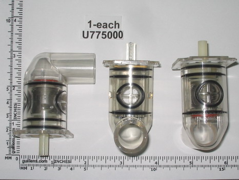 Jacuzzi U775000;; 1/2"" slip 90 degree clear air volume control elbow assembly with build in check valve ; Unfinish   7510000; 7515000  ; Discontinued Product - Use Jacuzzi PA54000