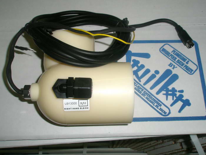 Jacuzzi U913000;; Drain down elbow assembly right; Unfinish; Discontinued Product