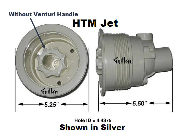 Jacuzzi X269917; HTM Jet; Assembly no logo;in Black; Discontinued Product