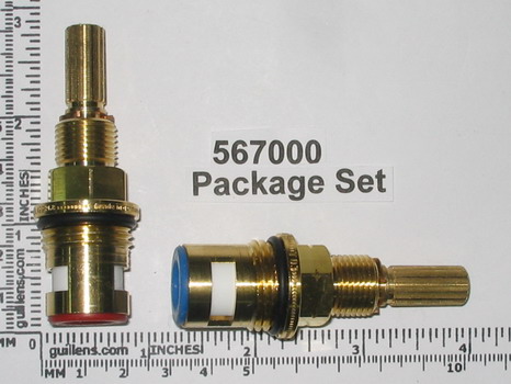 Jacuzzi X567000;; 1/2" Ceramic cartridge 16pt broach cold and hot set; Unfinish