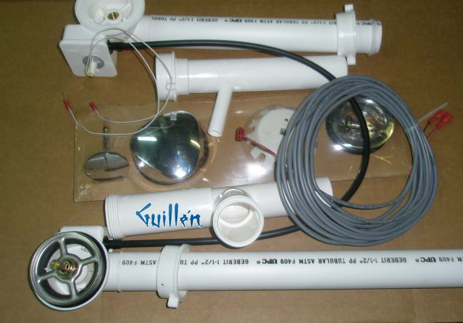 Jacuzzi Y167827;; Pop up drain and overflow with sensors used with 800 watts luxury air bath; in Chrome; Discontinued Product