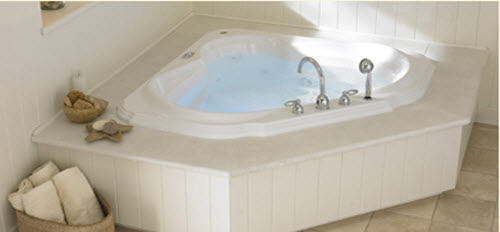 Jacuzzi Y895; Bellavista (R); 2005 Corner Whirlpool bath Luxury Collection 60 x 60 x 23.25 motor 120 volt 16 amp jets 2 AccuPro 4 PowerPro 4 Spinning gallons 90 Incandescent light technical part breakdown owner manuals Specifications Catalog